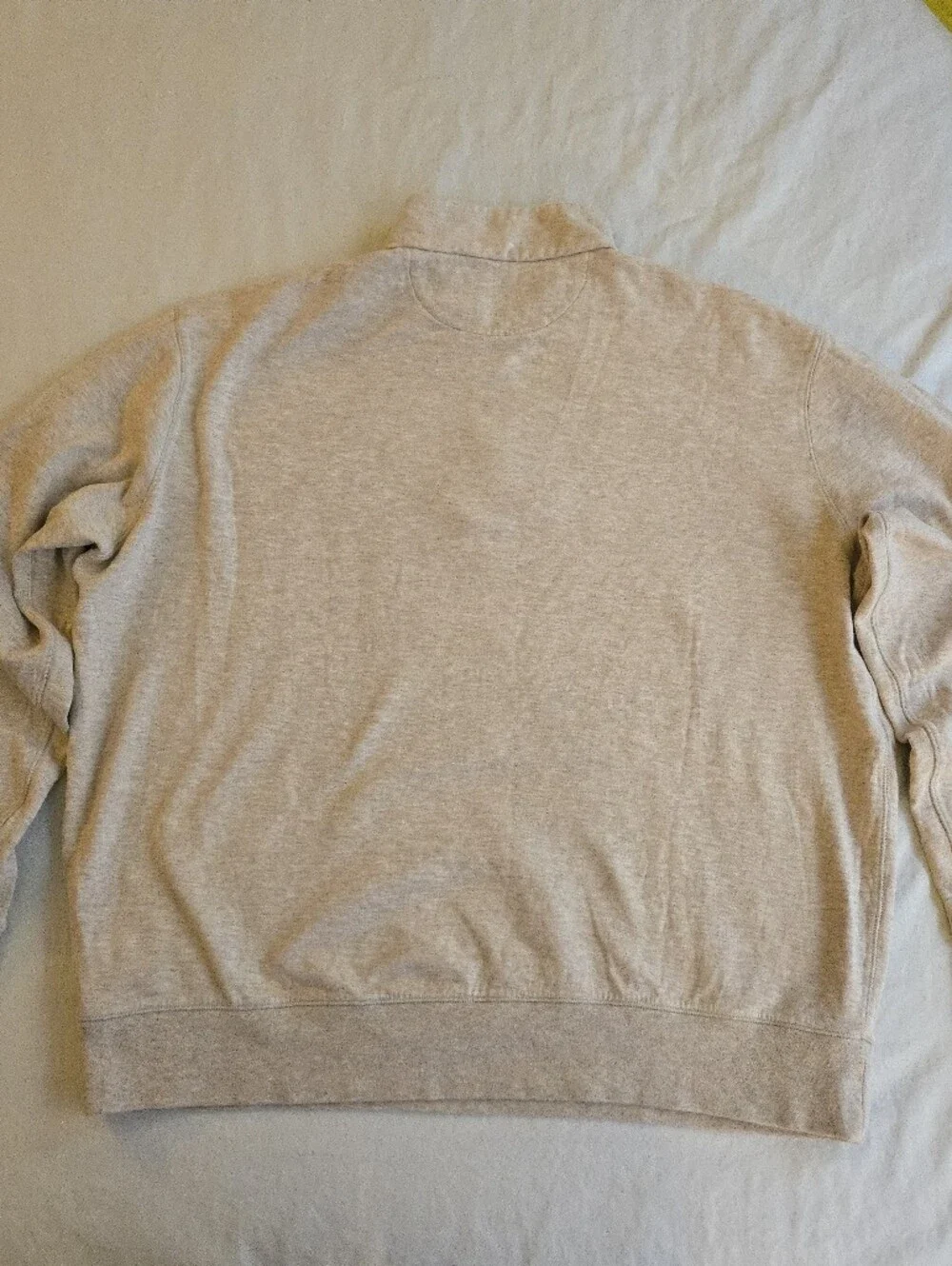 Ralph Lauren Luxury Jersey Quarter-Zip Pullover Dune Oatmeal Heather EB3